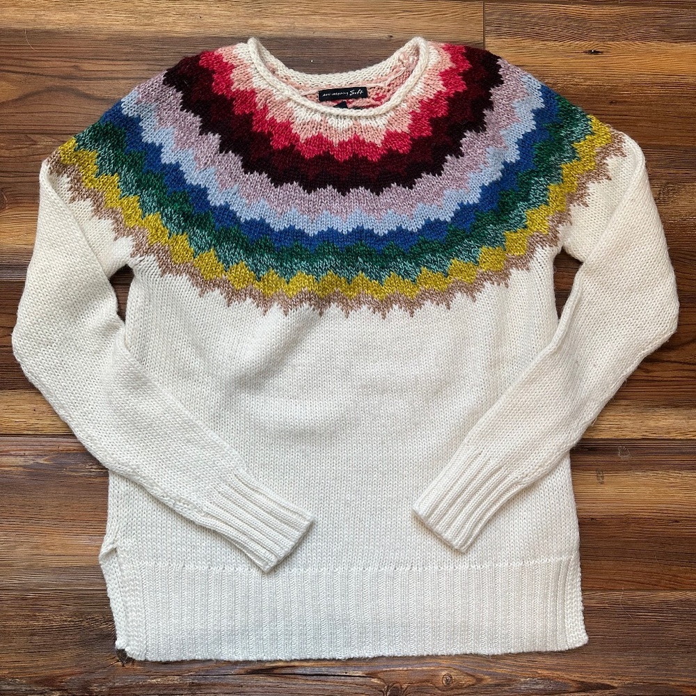 Wool-Blend Multicolor American Eagle Sweater